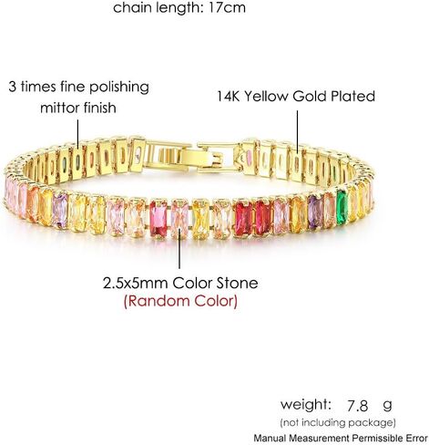 Tennis Bracelet, 14K Gold Plated Silver, Women's, Statement Bride, Adult, Medium, 20 Grams, 2 Inches in Kuwait