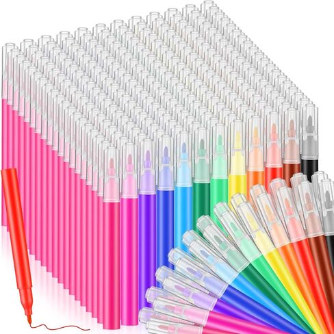 600 Pcs Mini Markers Colored Pen Bulk, 0.8mm Tip, 12 Vibrant Colors 3.5 Inch Portable Short Colored Markers for Artworks, Graffiti, Parties, Glass Paint, Office Supplies in Saudi Arabia