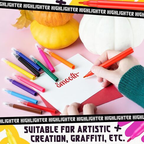 600 Pcs Mini Markers Colored Pen Bulk, 0.8mm Tip, 12 Vibrant Colors 3.5 Inch Portable Short Colored Markers for Artworks, Graffiti, Parties, Glass Paint, Office Supplies in Saudi Arabia