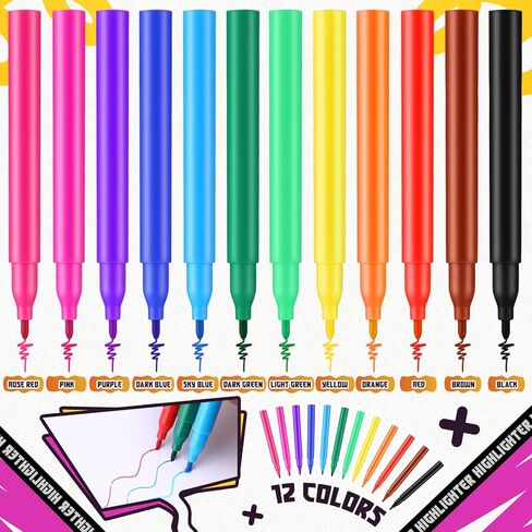 600 Pcs Mini Markers Colored Pen Bulk, 0.8mm Tip, 12 Vibrant Colors 3.5 Inch Portable Short Colored Markers for Artworks, Graffiti, Parties, Glass Paint, Office Supplies in Saudi Arabia