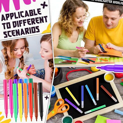 600 Pcs Mini Markers Colored Pen Bulk, 0.8mm Tip, 12 Vibrant Colors 3.5 Inch Portable Short Colored Markers for Artworks, Graffiti, Parties, Glass Paint, Office Supplies in Saudi Arabia