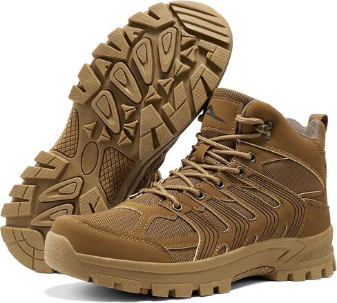 Aomigoct Mens Casual Hiking Boots: Lightweight & Breathable Mesh for Day Hiking & Backpacking - Comfort & All-Terrain Grip for Confidence on Rocky Uneven Trails - Ages 25-50 in Kuwait