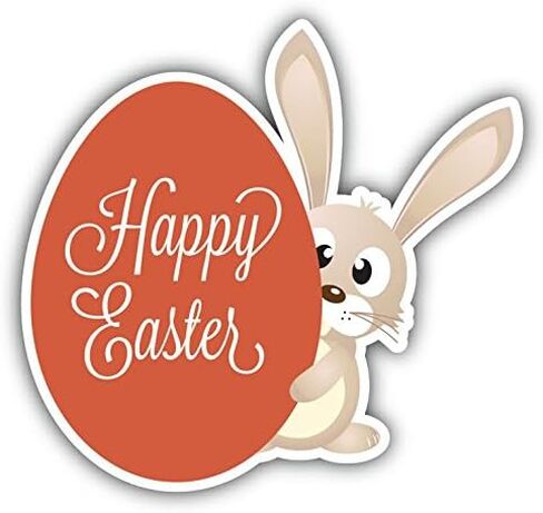 Zirni Happy Easter Bunny Egg Sticker Decal Design 4" X 5" in Kuwait