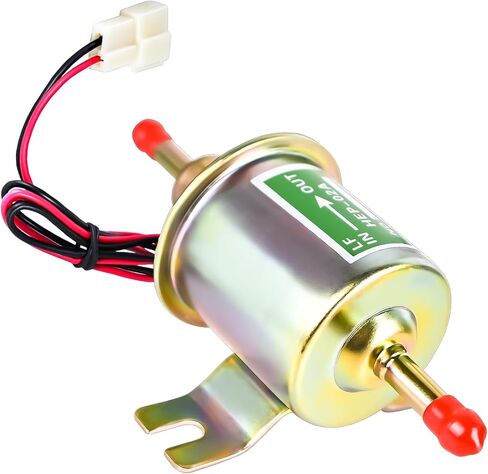 12V Universal Electric Fuel Pump, Low Pressure 2.5-4 PSI Inline Fuel Transfer Pump for Gas Diesel Carburetor, Lawn Mower, Boat, Truck & Generators - Fit For Carter HEP-02A Replacement in Kuwait