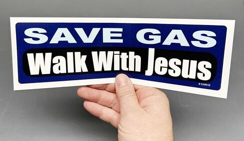 Gear Tatz - Save Gas Walk with Jesus - ملصق Christian Bumper - 3 × 10 بوصة - صنع باحترافية في الولايات المتحدة الأمريكية - ملصق من الفينيل in Saudi Arabia
