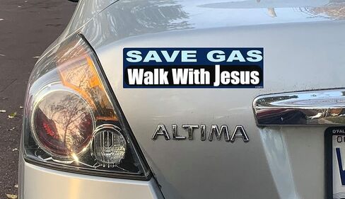 Gear Tatz - Save Gas Walk with Jesus - ملصق Christian Bumper - 3 × 10 بوصة - صنع باحترافية في الولايات المتحدة الأمريكية - ملصق من الفينيل in Saudi Arabia