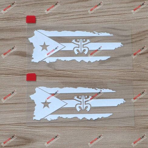 (2) 4'' White Puerto Rico Map Flag Coqui Frog Decal Sticker PR Car Vinyl no bkgrd die Cut sda1 in Saudi Arabia