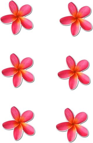 Pack of 6-2'' Stickers - Plumeria Hawaiian Flower Tropical Vinyl Sticker - Car Window Bumper Laptop Bumper Sticker Decal in Saudi Arabia