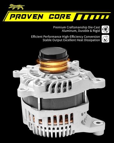 Oktiger 130A Upgraded Alternator for Subaru Forester 2014 2015 2016 2017 2018 2.0L 2.5L, for Subaru Forester 2014-2018 2.5L, H4 Gas 12V 130A Clockwise 6-Groove Clutch Pulley, OE 23700-AA760 in Kuwait