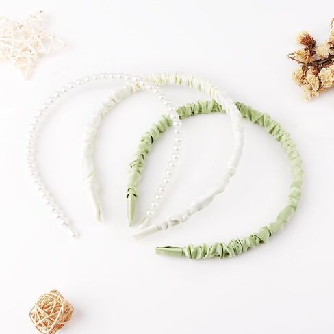7 Pack Headbands for Women Girls Cute Headbands Non Slip Floral Padded Pearl Hairbands Fashion Hair Accessories Multi-style Headband Pack in Saudi Arabia