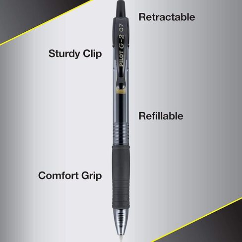 PILOT G2 Premium Refillable & Retractable Rolling Ball Gel Pens, Fine Point, Black Ink, 12 Count (31020), 1 Pack in Saudi Arabia
