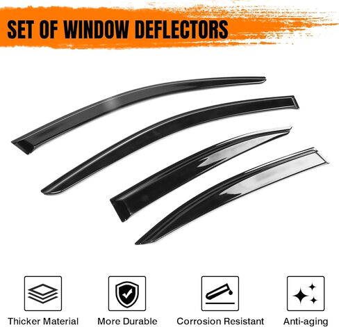 Tape on Window Visor Deflectors, Compatible with 2006-2013 Lexus IS250 IS350 & 2008-2014 is F, Acrylic Smoke Tinted Slim Style Window Rain Guards, Sun Wind Side Vent Visor Set, 4 Pieces in Saudi Arabia