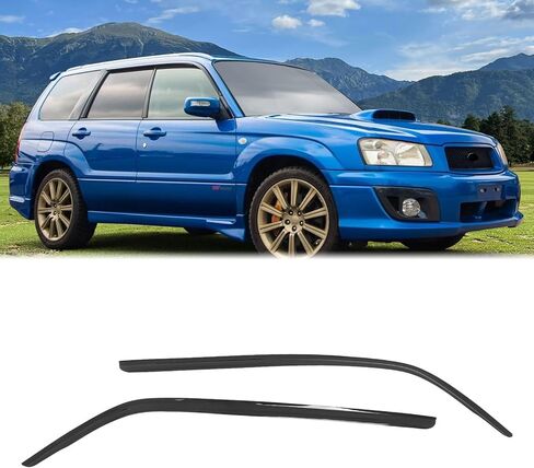 FREEMOTOR802 Window Deflectors Fits 2003-2008 Subaru Forester, Tape-on Mount Rain Guards Side Window Visors Wind Deflectors Vent Visors Dark Tinted Acrylic, 2-Piece Set in Saudi Arabia