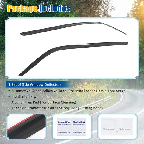 FREEMOTOR802 Window Deflectors Fits 2003-2008 Subaru Forester, Tape-on Mount Rain Guards Side Window Visors Wind Deflectors Vent Visors Dark Tinted Acrylic, 2-Piece Set in Saudi Arabia