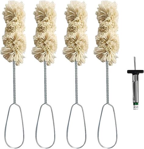 HZEL Car Tire Lubricant Brush Applicator Swab, 4PCS 11.81 Inch Extra Long Handle Vehicle Wheel Lubricant Applicator with 1PC Tread Depth Gauge, Automotive Tire Lube Brush, Universal Fit in Kuwait