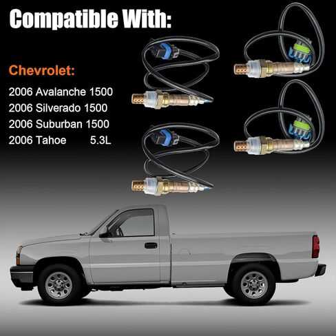 4pc Upstream & Downstream O2 Oxygen Sensor Fit for 2006 Chevy Avalanche 1500 Silverado 1500 Suburban 1500 Tahoe 5.3L, Oxygen O2 Sensor Replaces OE# 234-4087 234-4251 in Saudi Arabia