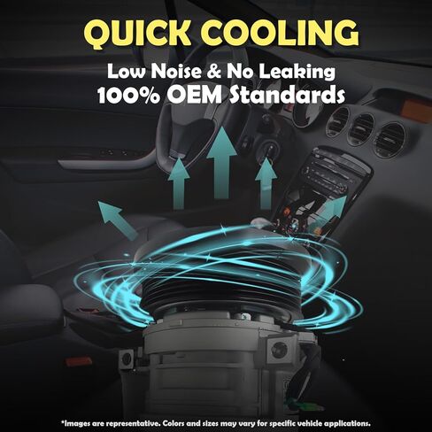 VibeUp 22078 Compressor Compatible With Mitsubishi Lancer 2007-2010, Mitsubishi Outlander 2007-2011, Replaces 98486 CO11556O in Kuwait