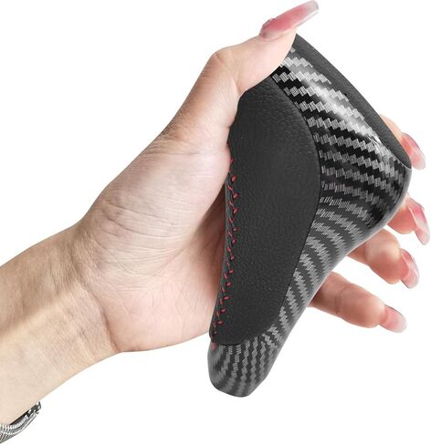 Compatible with Toyota 4Runner 2010-2024 Tundra 2007-2021 ABS Carbon Fiber Faux Leather Texture Automatic Gear Shift Knob Lever Replace in Saudi Arabia