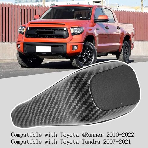 Compatible with Toyota 4Runner 2010-2024 Tundra 2007-2021 ABS Carbon Fiber Faux Leather Texture Automatic Gear Shift Knob Lever Replace in Saudi Arabia