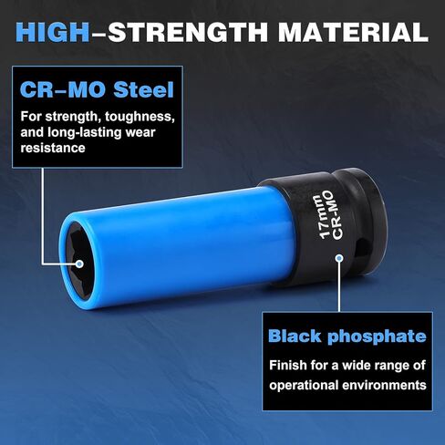 AIRTOON 1/2 بوصة محرك 17 مم مقبس صدمات مسمار عروة زهرة لصواميل عجلة مرسيدس، مقبس صامولة متري واقي غير قابل للتشوه، أداة صامولة عروة محدبة in Kuwait