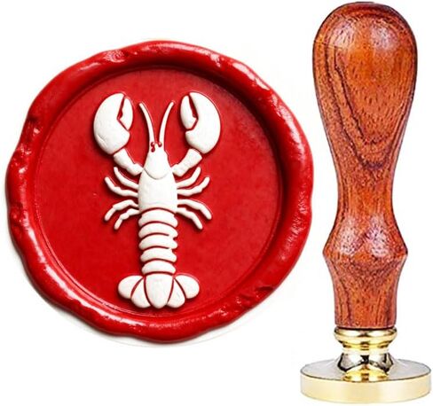 Lobster Wax Seal Stamp,YGHM Natural Rosewood Handle Sealing Wax Stamp Kit Gift Package Wedding Invitations in Kuwait