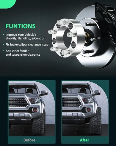 SCITOO 2Pcs 2 inch Wheel Spacers 5x5.5 to 5x5.5 108mm bore 9/16" Studs Wheel Spacers Compatible with for Dodge Ram 1500 94-10 for Dakota 05-10 for Mitsubishi Raider 06-09 in Saudi Arabia