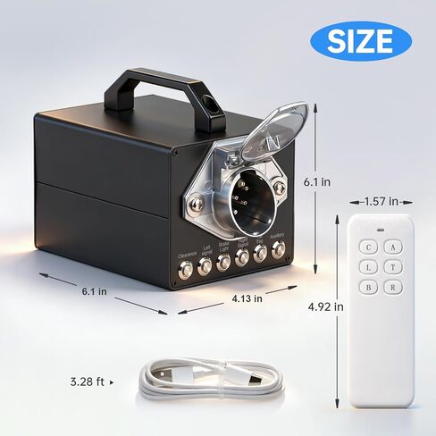 Professional Trailer Light Tester, Wireless Remote One-Person Operation, Built-in 12V 10Ah Rechargeable Battery, IP68 Waterproof All-Metal Housing, Compatible with 7-Way Round Pin Connector in Kuwait