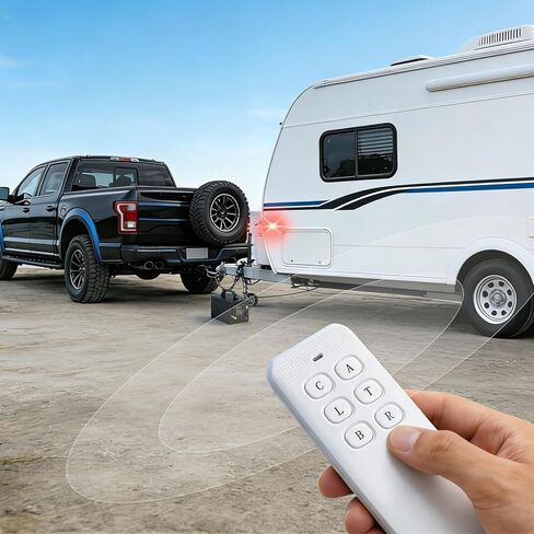 Professional Trailer Light Tester, Wireless Remote One-Person Operation, Built-in 12V 10Ah Rechargeable Battery, IP68 Waterproof All-Metal Housing, Compatible with 7-Way Round Pin Connector in Kuwait