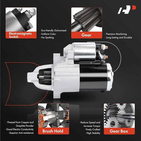 محرك بدء ممتاز متوافق مع دودج رام 1500 2500 3500 بيك اب 2005-2008 V8 5.7L ناقل يدوي، رام 4000 2005-2008 V8 5.7L، 12V 1.7KW 10 أسنان CW، استبدال # 56029274AA، M000T21271 in Saudi Arabia