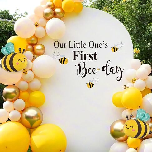 ملصق يوم النحل الأول - ديكور حفلات أعياد الميلاد بطابع الحشرات، ملصقات قوس البالون لاستحمام الطفل، علامة واحدة حلوة للنحل، لوازم حفلات أعياد الميلاد على شكل نحل العسل in Kuwait