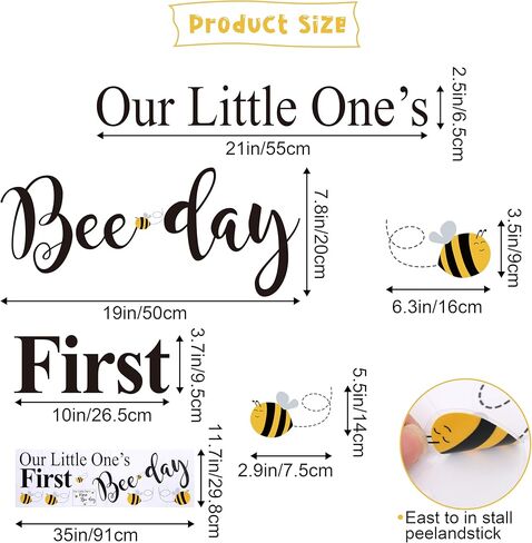 ملصق يوم النحل الأول - ديكور حفلات أعياد الميلاد بطابع الحشرات، ملصقات قوس البالون لاستحمام الطفل، علامة واحدة حلوة للنحل، لوازم حفلات أعياد الميلاد على شكل نحل العسل in Kuwait
