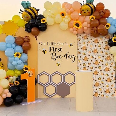 ملصق يوم النحل الأول - ديكور حفلات أعياد الميلاد بطابع الحشرات، ملصقات قوس البالون لاستحمام الطفل، علامة واحدة حلوة للنحل، لوازم حفلات أعياد الميلاد على شكل نحل العسل in Kuwait
