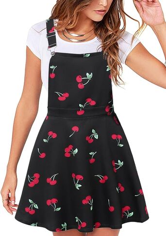 YOINS Overall Pinafore Dresses for Women Adjustable Straps Pleated Mini Cute Suspender Skirts Pinafore Dress in Kuwait