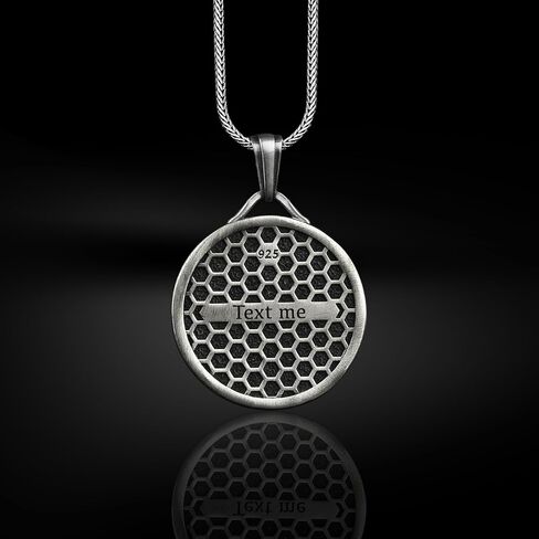 باي سيلفر ستون - قلادة التنين الصيني باللون الفضي، مجوهرات قلادة منحوتة مستوحاة من الثقافة الآسيوية للرجال in Kuwait