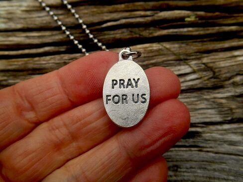 Saint Phillip Neri Necklace, 2.4mm Stainless Steel Chain, Deployment Gift, Patron Saint of Rome, US Special Forces, humor, joy in Kuwait