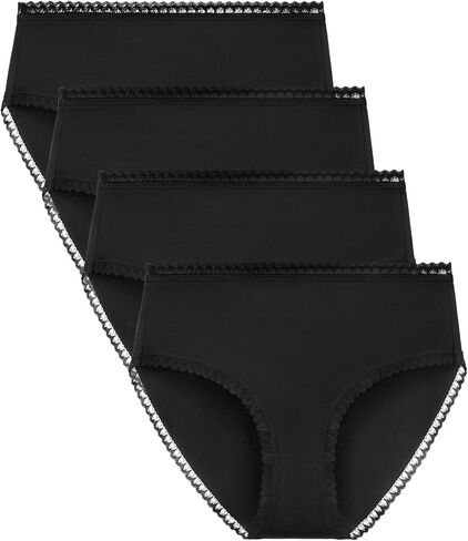 ملابس داخلية نسائية قطنية ذات قصة عالية مع حواف من الدانتيل، سراويل داخلية مريحة عالية الخصر تسمح بمرور الهواء، عبوات متعددة in Kuwait