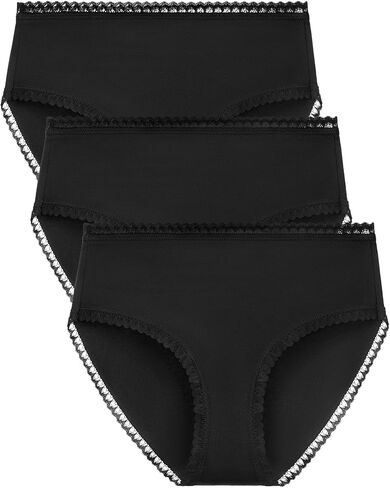 ملابس داخلية نسائية قطنية ذات قصة عالية مع حواف من الدانتيل، سراويل داخلية مريحة عالية الخصر تسمح بمرور الهواء، عبوات متعددة in Kuwait