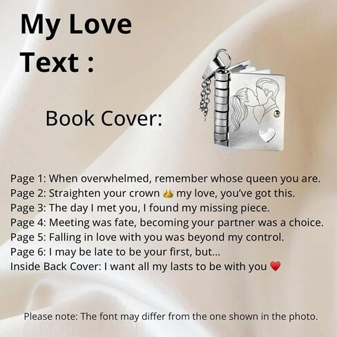 37JEWELRY 37Necklaces Love Story Book Necklace, Granddaughter Daughter Necklaces from Grandma Mom, Stainless Steel Jewelry Gift for Her, Couples - Suitable for Anniversary, Birthday, Graduation in Saudi Arabia