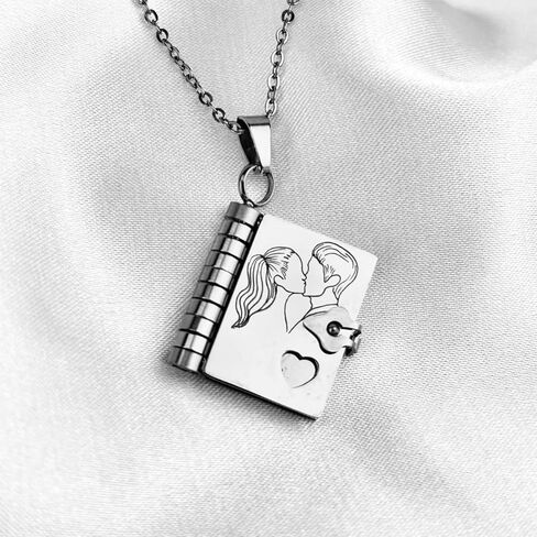 37JEWELRY 37Necklaces Love Story Book Necklace, Granddaughter Daughter Necklaces from Grandma Mom, Stainless Steel Jewelry Gift for Her, Couples - Suitable for Anniversary, Birthday, Graduation in Saudi Arabia
