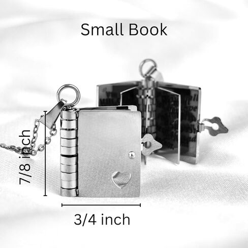 37JEWELRY 37Necklaces Love Story Book Necklace, Granddaughter Daughter Necklaces from Grandma Mom, Stainless Steel Jewelry Gift for Her, Couples - Suitable for Anniversary, Birthday, Graduation in Saudi Arabia