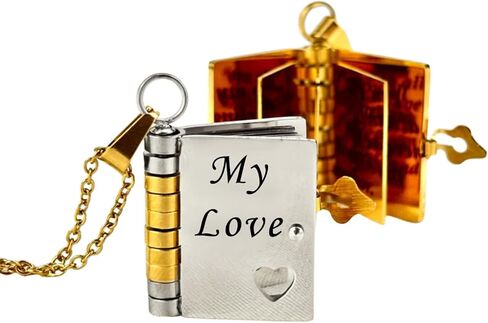 37JEWELRY 37Necklaces Love Story Book Necklace, Granddaughter Daughter Necklaces from Grandma Mom, Stainless Steel Jewelry Gift for Her, Couples - Suitable for Anniversary, Birthday, Graduation in Saudi Arabia
