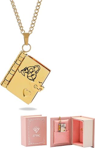 37JEWELRY 37Necklaces Love Story Book Necklace, Granddaughter Daughter Necklaces from Grandma Mom, Stainless Steel Jewelry Gift for Her, Couples - Suitable for Anniversary, Birthday, Graduation in Saudi Arabia