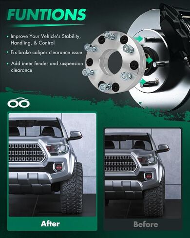 SCITOO 2Pcs Wheel Adapters 2 inch 5x4.5 to 6x5.5 Bore 74mm Studs 12x1.5 5 Lug Wheel Spacers Adapters Fit for for Ford Escape for Ford Fusion for Toyota Camry for Toyota for Tacoma in Saudi Arabia