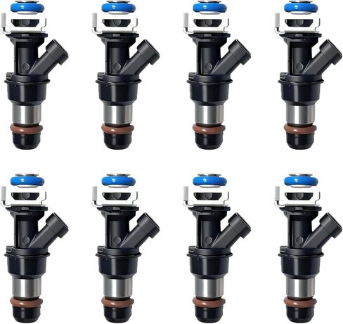 Fuel Injectors 8pcs 4 Holes Injector Compatible with Chevy Silverado Suburban Tahoe GMC Sierra Yukon Cadillac Escalade & More 4.8L 5.3L 6.0L Engine Replace 17113553 FJ315 17113698 in Kuwait