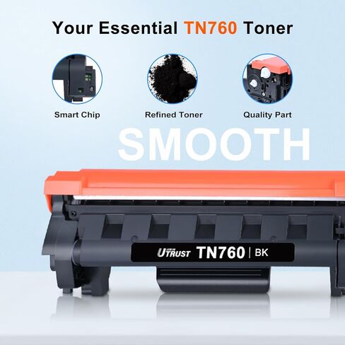 خرطوشة حبر TN760 متوافقة عالية الإنتاجية بديلة لـ Brother TN760 TN-760 TN730 TN-730 حبر أسود لطابعة HL-L2350DW HL-L2370DW HL-L2395DW MFC-L2710DW MFC-L2750DW DCP-L2550DW (عبوتان) in Kuwait