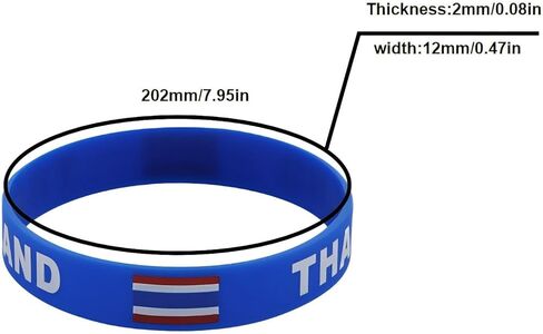 4pcs Thailand Flag Silicone Bracelet, Thailand Tourism Souvenir Bracelet, Outdoor Sports Elastic Rubber Wristband in Kuwait