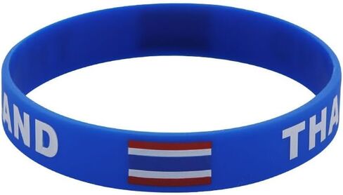 4pcs Thailand Flag Silicone Bracelet, Thailand Tourism Souvenir Bracelet, Outdoor Sports Elastic Rubber Wristband in Kuwait