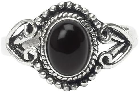 خاتم الأحجار الكريمة، خاتم فضي، خاتم فضي مصنوع يدويًا، مجوهرات بوهيمية، خاتم فضي للنساء والفتيات جميع المقاسات الأمريكية، هدية الذكرى السنوية، هدية لها، هدية عيد الميلاد in Kuwait