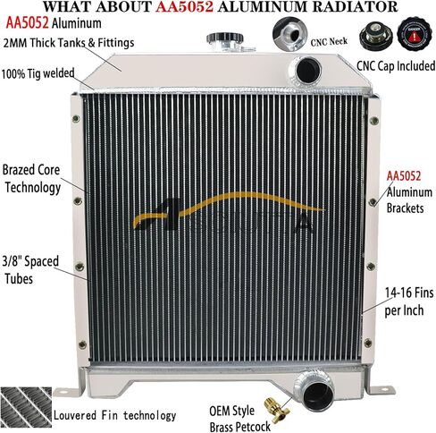 3 Row Aluminum Radiator for Case Skid Loader 1840 1845C Skid Steer Tractor 1347609C1 1A12192 in Kuwait