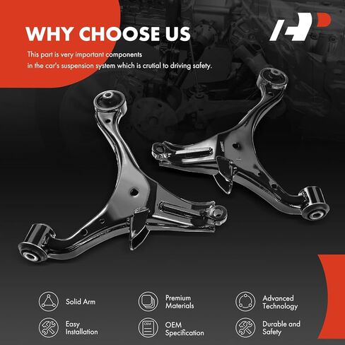 A-Premium 2 x Front Lower Control Arm, with Bushing, Compatible with Honda Civic 2001 2002 2003 2004 2005 in Saudi Arabia